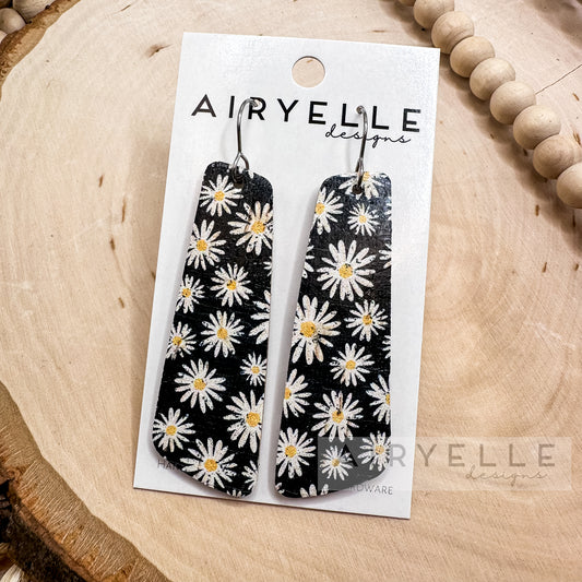 Daisy Cork + Leather Angled Bar Earrings