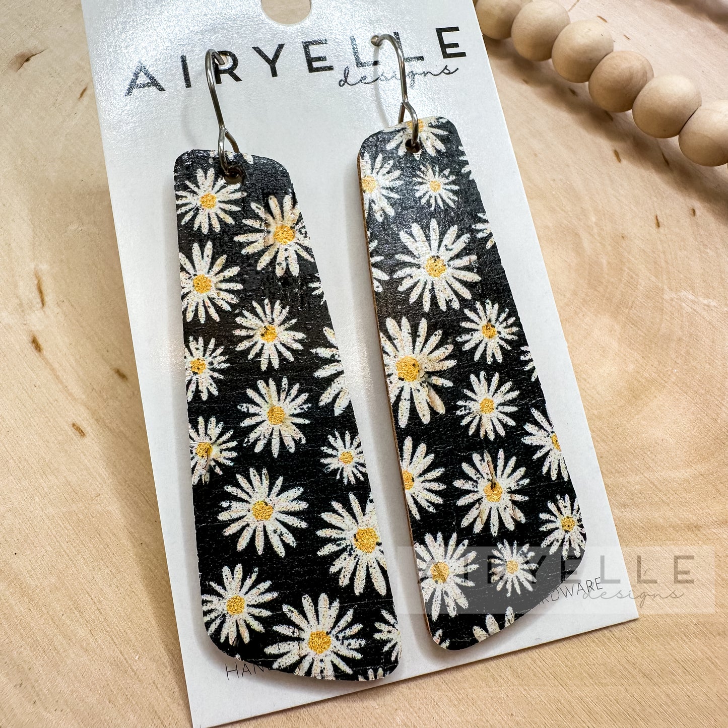 Daisy Cork + Leather Angled Bar Earrings