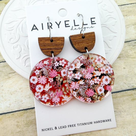 Rosalie Round Acrylic Earrings - Titanium for Sensitive Ears