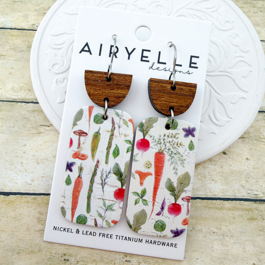 Garden Harvest Cork + Leather Earrings - Titanium for Sensitive Ears
