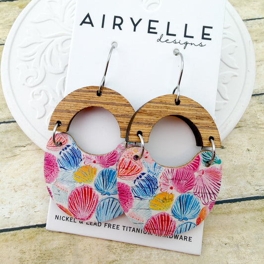 Coastal Confetti Cork + Leather Scoop Earrings - Titanium for Sensitive Ears
