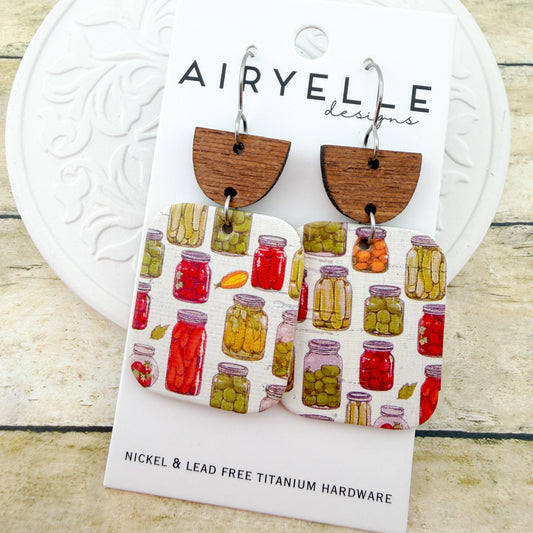 Cottage Pantry Square Cork + Leather Earrings - Titanium for Sensitive Ears